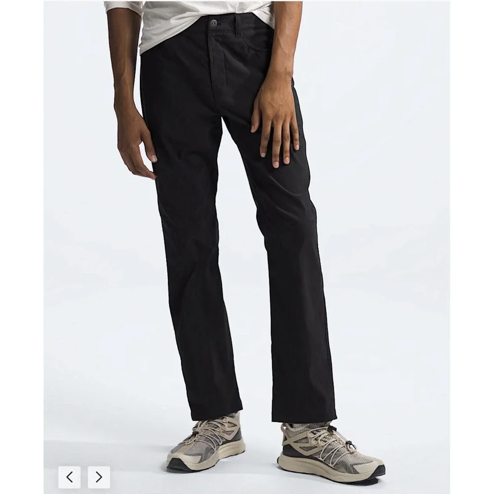 The North Face Sprag 5 Pocket Pants Mens Sz 34x33 Black Chino Hiking Work Tech